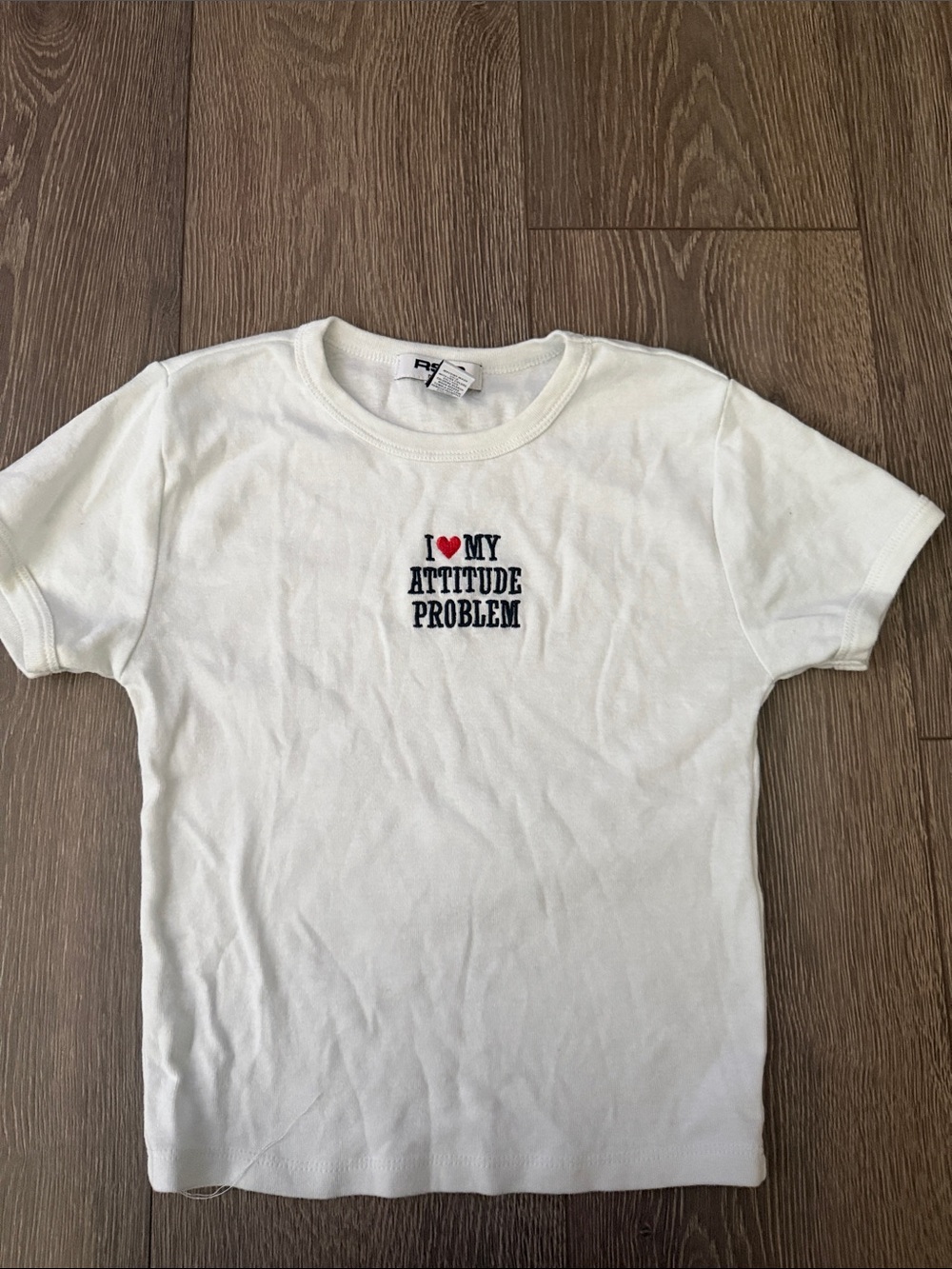 RSQ White Kids Short Sleeve Tee with 'I ❤️ My Attitude Problem' Graphic